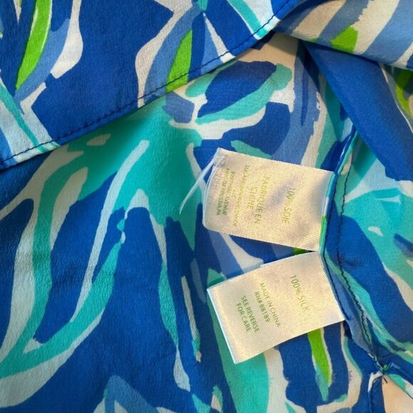 Lilly Pulitzer Elsa 100% Silk Long Sleeve Blouse Top Size Small - Picture 6 of 7